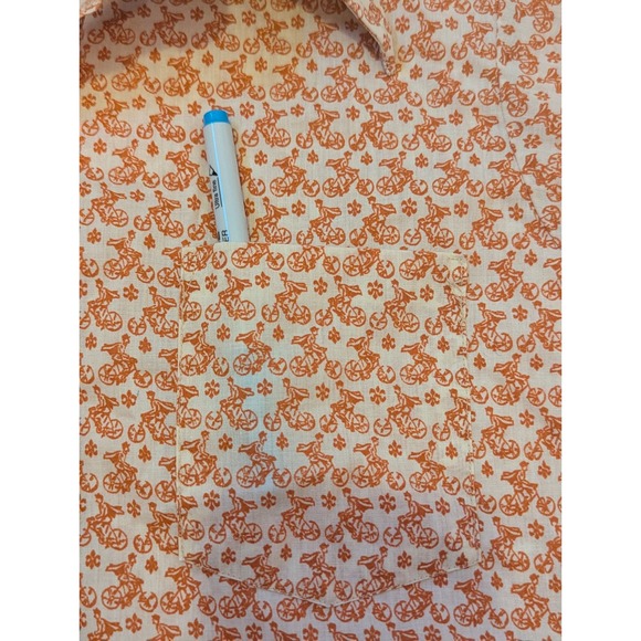 Van Heusen 417 Mens Bicycle Print Short Sleeve Buttonβ Up Shirt Size 16 - Picture 10 of 15